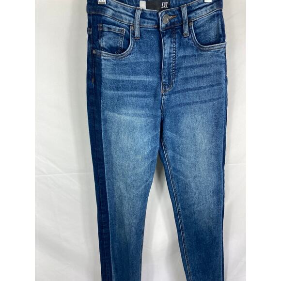 Kut from the Kloth Elizabeth Fab Ab Ankle Straight Leg High Rise Jean Size 00L - Picture 3 of 7